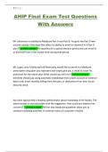AHIP Final Exam Test Questions With Answers