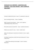SOCIOLOGY 201 MIDTERM &vert; QUESTIONS AND ANSWERS &vert; 2025&sol;2026 UPDATE &vert; WITH COMPLETE SOLUTION&excl;&excl;