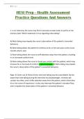 HESI Prep - Health Assessment Practice Questions And Answers