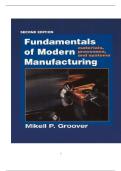 SOLUTION MANUAL FOR Fundamentals of Modern Manufacturing&colon; Materials&comma; Processes&comma; and Systems 2nd Edition by Mikell P&period; Groover ISBN&colon; 978-0471400516 COMPLETE GUIDE ALL CHAPTERS COVERED 100&percnt; VERIFIED A&plus; GRADE ASSURED&excl;&excl;&excl;&excl;&excl;NEW LATEST UPDATE&excl;&excl;&excl;&excl;&excl;