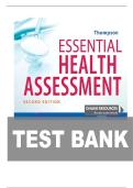 TEST BANK FOR Essential Health Assessment Second Edition by Janice Thompson ISBN&colon; 978-1719642323 COMPLETE GUIDE ALL CHAPTERS COVERED 100&percnt; VERIFIED A&plus; GRADE ASSURED&excl;&excl;&excl;&excl;NEW LATEST UPDATE&excl;&excl;&excl;&excl;GUARANTEED PASS&excl;&excl;&excl;&excl;