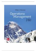 TEST BANK FOR Operations Management 14th Edition by William J Stevenson ISBN&colon; 978-1260238891 COMPLETE GUIDE ALL CHAPTERS COVERED 100&percnt; VERIFIED A&plus; GRADE ASSURED&excl;&excl;&excl;&excl;&excl;NEW LATEST UPDATE&excl;&excl;&excl;&excl;GUARANTEED PASS&excl;&excl;&excl;&excl;&excl;