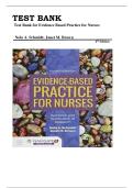Test Bank for Evidence-Based Practice for Nurses&colon; Appraisal and Application of Research 4th Edition by Nola A&period; Schmidt &vert;ISBN&colon; 9781284122909&vert; Guide A&plus;