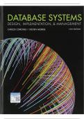 TEST BANK FOR Database Systems&colon; Design&comma; Implementation&comma; & Management 13th Edition by Carlos Coronel&comma; Steven Morris ISBN&colon; 978-1337627900 COMPLETE GUIDE ALL CHAPTERS COVERED 100&percnt; VERIFIED A&plus; GRADE ASSURED&excl;&excl;&excl;&excl;&excl;NEW LATEST UPDATE&excl;&excl;&excl;&excl;&excl;