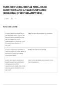 NURS 100 FUNDAMENTAL FINAL EXAM QUESTIONS AND ANSWERS UPDATED &lpar;2025&sol;2026&rpar; &lpar;VERIFIED ANSWERS&rpar;
