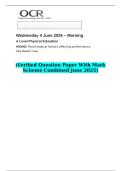 2025 A Level Physical Education H555&sol;02 Psychological factors affecting performance  &lpar;Verified Question Paper With Mark Scheme Combined June 2025&rpar;