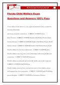 Florida Child Welfare Exam Questions and Answers 100&percnt; Pass