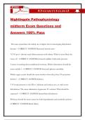Nightingale Pathophysiology midterm Exam Questions and Answers 100&percnt; Pass
