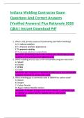 Indiana Welding Contractor Exam  Questions And Correct Answers  &lpar;Verified Answers&rpar; Plus Rationale 2026  Q&A&vert; Instant Download Pdf  