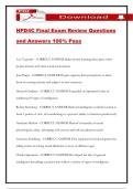 HPD4C Final Exam Review Questions and Answers 100&percnt; Pass