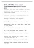 BIOL 319 TAMU Cohn exam 1 Questions and Answers Updated 2026