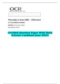 2025 A Level Media Studies H409&sol;02 Evolving media &lpar;Verified Question Paper With Mark Scheme Combined June 2025&rpar;