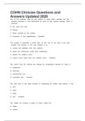 COHN Clinician Questions and Answers Updated 2026 