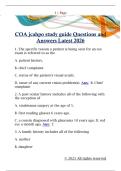 COA jcahpo study guide Questions and  Answers Latest 2026 
