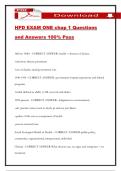 HPD EXAM ONE chap 1 Questions and Answers 100&percnt; Pass