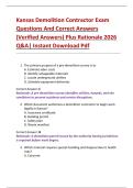 Kansas Demolition Contractor Exam  Questions And Correct Answers  &lpar;Verified Answers&rpar; Plus Rationale 2026  Q&A&vert; Instant Download Pdf