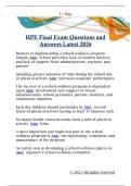HPE Final Exam Questions and  Answers Latest 2026