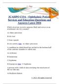 JCAHPO COA - Ophthalmic Patient  Services and Education Questions and  Answers Latest 2026