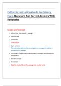 California Instructional Aide Proficiency Exam Questions And Correct Answers With Rationales