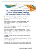 NRF Customer Service and Sales -  Chapter 4 Performing Your Best  Questions and Answers Latest 2026