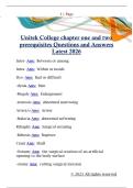 Unitek College chapter one and two  prerequisites Questions and Answers  Latest 2026
