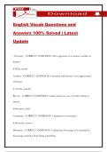 English Vocab Questions and Answers 100&percnt; Solved &vert; Latest Update
