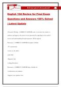 English 10A Review for Final Exam Questions and Answers 100&percnt; Solved &vert; Latest Update