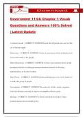 Government 11&sol;CC Chapter 1 Vocab Questions and Answers 100&percnt; Solved &vert; Latest Update
