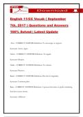 English 11&sol;CC Vocab &lpar; September 7th&comma; 2017 &rpar; Questions and Answers 100&percnt; Solved &vert; Latest Update