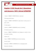 English 11&sol;CC Vocab list 3 Questions and Answers 100&percnt; Solved UPDATED