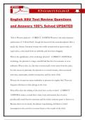 English SSU Test Review Questions and Answers 100&percnt; Solved UPDATED