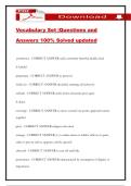 Vocabulary Set &vert;Questions and Answers 100&percnt; Solved updated