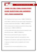 CHEM 101&sol;CBL FINAL EXAM STUDY GUIDE QUESTIONS AND ANSWERS 100&percnt; PASS GUARANTEE