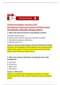 Certified Hemodialysis Technician &lpar;CHT&rpar;  Exam Questions And Correct Answers &lpar;Verified Answers&rpar;  Plus Rationales &sol;2026 Q&A &vert;Already graded A&plus;