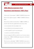 AMA Alberta Learners Test Questions and Answers 100&percnt; Pass