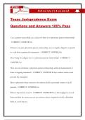 Texas Jurisprudence Exam Questions and Answers 100&percnt; Pass