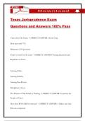Texas Jurisprudence Exam Questions and Answers 100&percnt; Pass