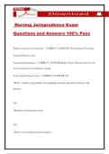 Nursing Jurisprudence Exam Questions and Answers 100&percnt; Pass