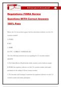 Regulations&colon; FINRA Review Questions WITH Correct Answers 100&percnt; Pass