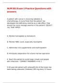 NUR 301 Exam 1 Practice Questions with answers