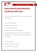 Home Inspection Exam Questions and Answers 100&percnt; Pass