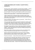 UAMS MICROBIOLOGY EXAM &num;1 QUESTIONS & ANSWERS