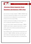 Structure Home Inspector Exam Questions and Answers 100&percnt; Pass