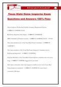 Texas State Home Inspector Exam Questions and Answers 100&percnt; Pass