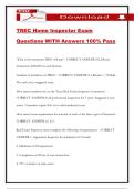 TREC Home Inspector Exam Questions WITH Answers 100&percnt; Pass