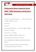 Professional Home Inspector Exam NHIE &sol; TREC Questions and Answers 100&percnt; Pass
