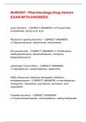 NUR2407 - Pharmacology drug classes EXAM WITH ANSWERS