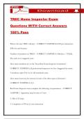 TREC Home Inspector Exam Questions WITH Correct Answers 100&percnt; Pass