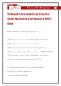National Home Inspector Practice Exam Questions and Answers 100&percnt; Pass