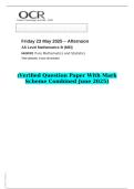 2025 AS Level Mathematics B &lpar;MEI&rpar; H630&sol;02 Pure Mathematics and Statistics   &lpar;Verified Question Paper With Mark Scheme Combined June 2025&rpar;